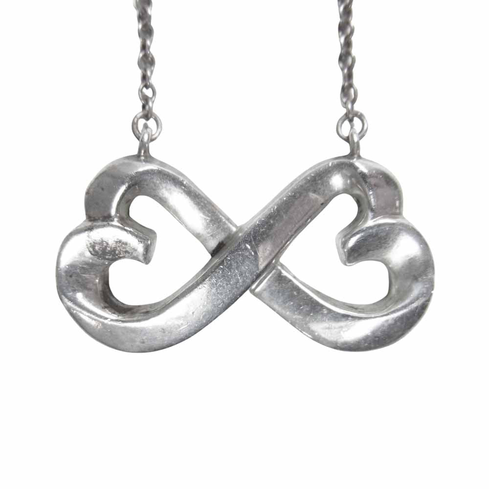 TIFFANY&Co. ティファニー ダブル ラビング ハート ネックレス  シルバー系【中古】