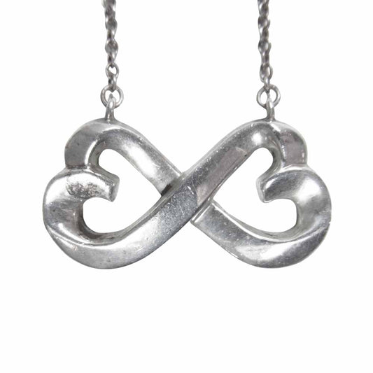 TIFFANY&Co. ティファニー ダブル ラビング ハート ネックレス  シルバー系【中古】