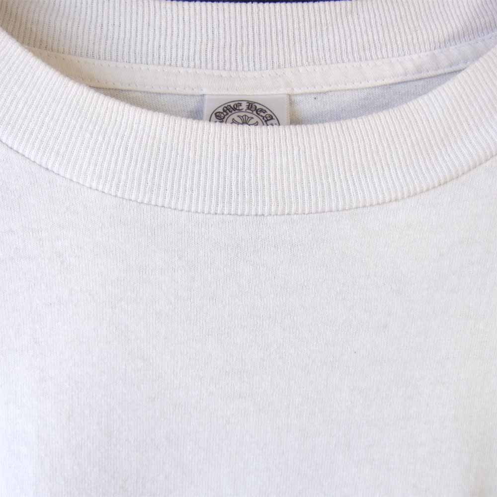 CHROME HEARTS クロムハーツ（原本無） スクロール ラベル ダガー プリント ポケット Tシャツ ホワイト系 M【中古】