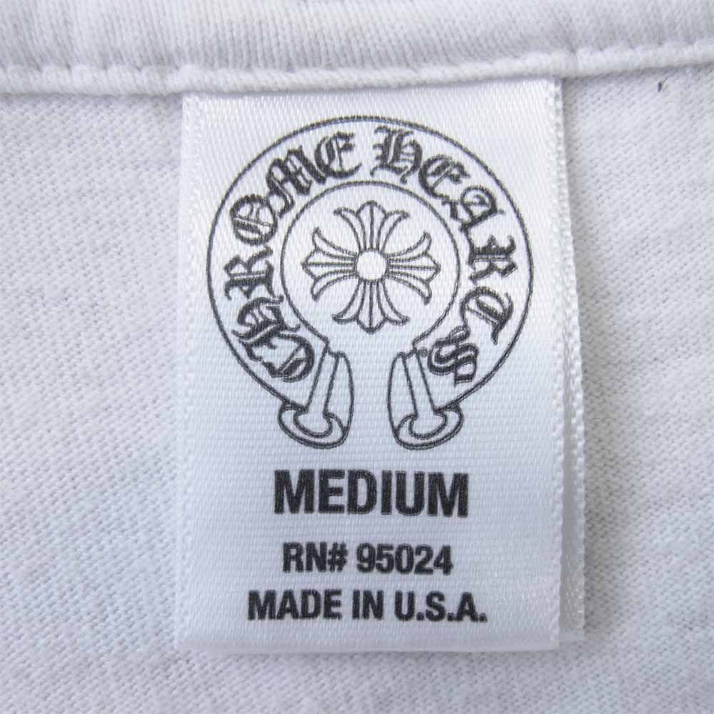 CHROME HEARTS クロムハーツ（原本無） スクロール ラベル ダガー プリント ポケット Tシャツ ホワイト系 M【中古】