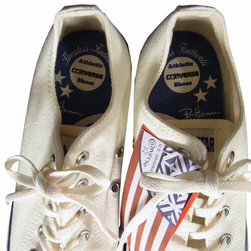Ron Herman ロンハーマン 1CK937 × コンバース CONVERSE ALL STAR OX オールスター オックス ローカット スニーカー ホワイト ホワイト系 26cm【新古品】【未使用】【中古】