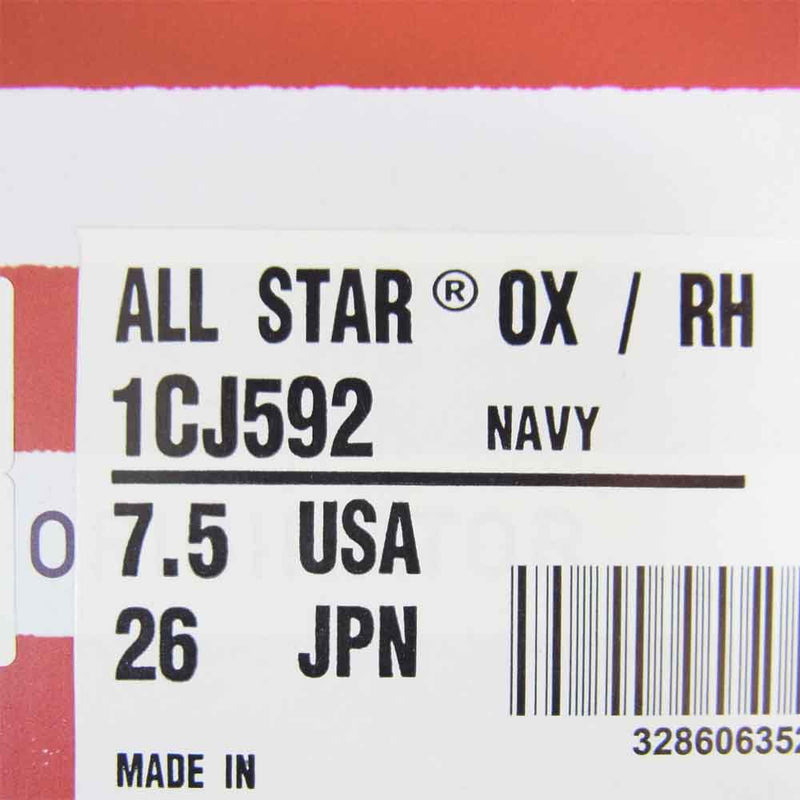 Ron Herman ロンハーマン 1CJ592 × コンバース CONVERSE ALL STAR OX オールスター オックス ローカット スニーカー ネイビー ネイビー系 26cm【新古品】【未使用】【中古】