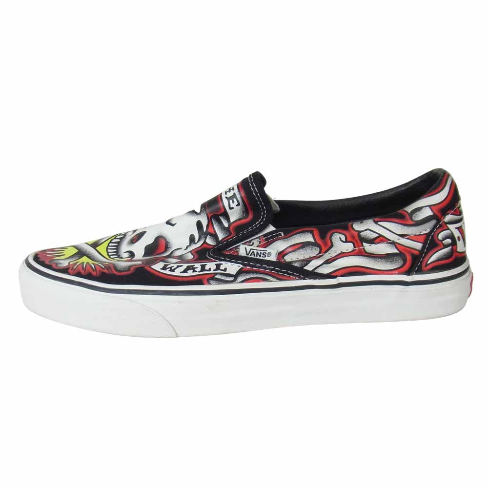 VANS バンズ × オリバーペック Oliver Peck Skull スカル スリッポン スニーカー ブラック系 27.5cm【中古】