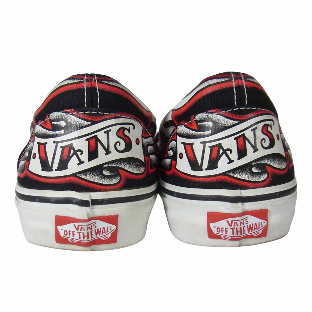 VANS バンズ × オリバーペック Oliver Peck Skull スカル スリッポン スニーカー ブラック系 27.5cm【中古】
