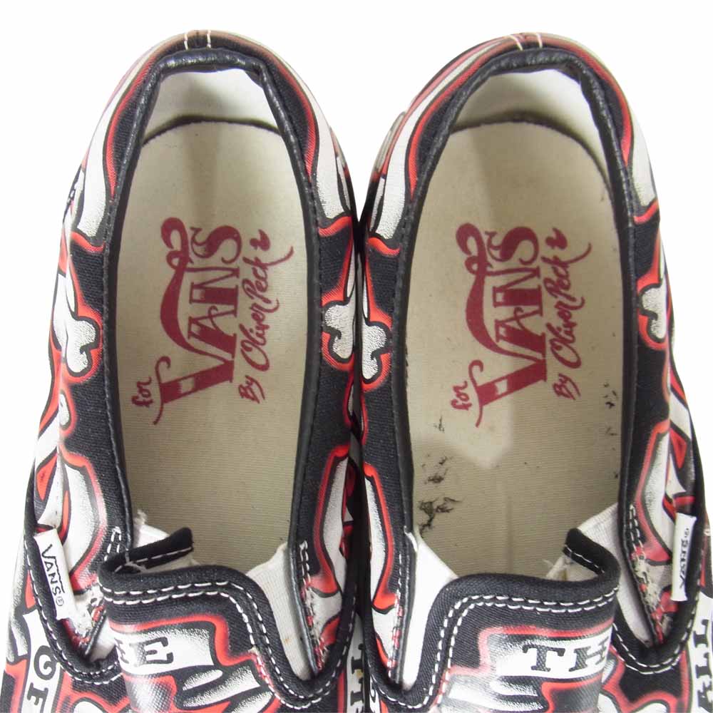 VANS バンズ × オリバーペック Oliver Peck Skull スカル スリッポン スニーカー ブラック系 27.5cm【中古】