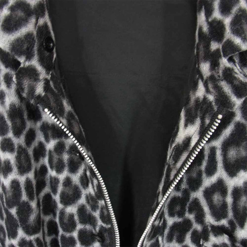 Sacai サカイ 20AW 20-02392M leopard print zip-up リバーシブル レオパード ジップ ジャケット ブラック系 2【美品】【中古】