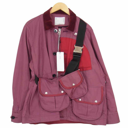 Sacai サカイ 20AW 20-02322M Cotton Oxford Blouson コットン オックスフォード ブルゾン エンジ系 2【中古】