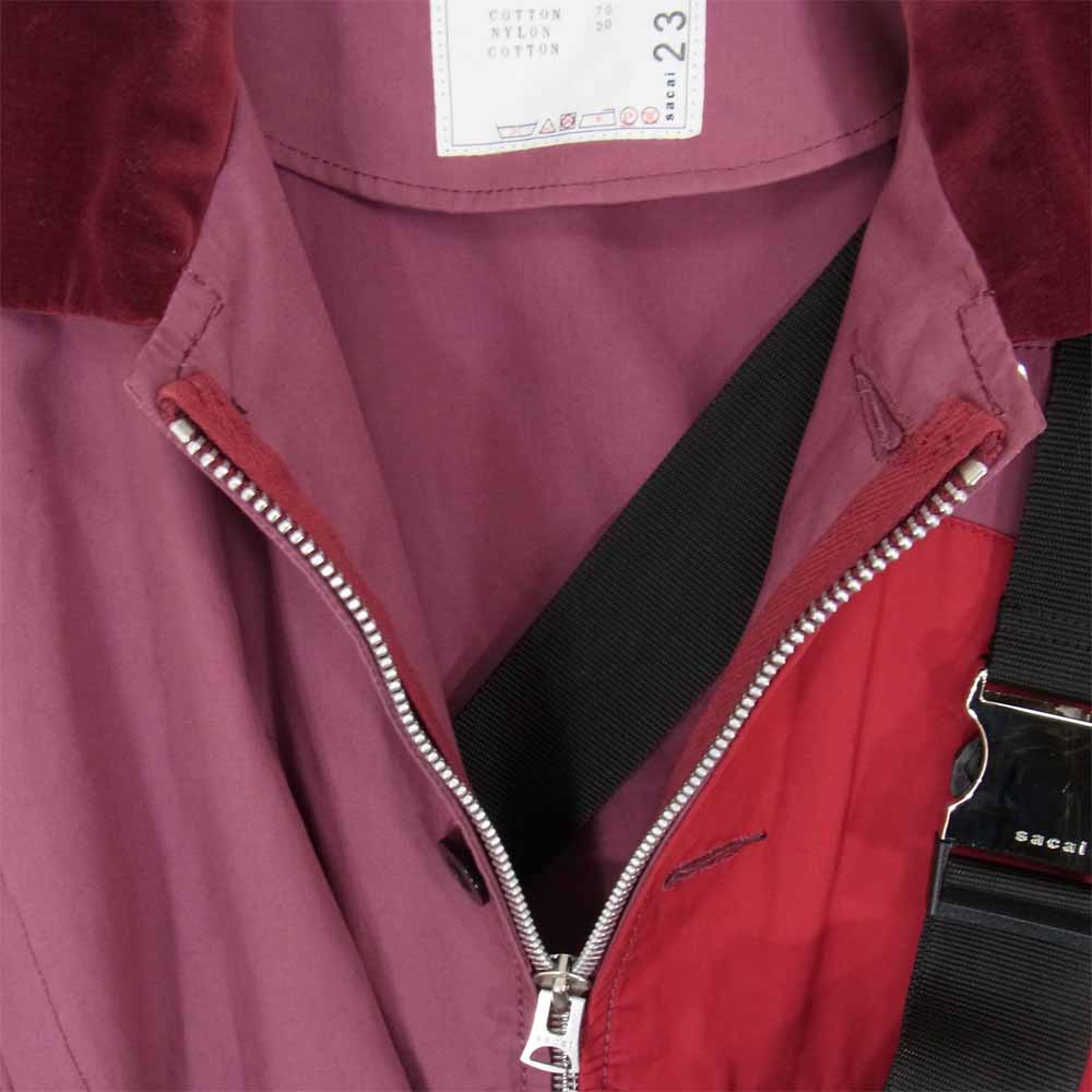 Sacai サカイ 20AW 20-02322M Cotton Oxford Blouson コットン オックスフォード ブルゾン エンジ系 2【中古】