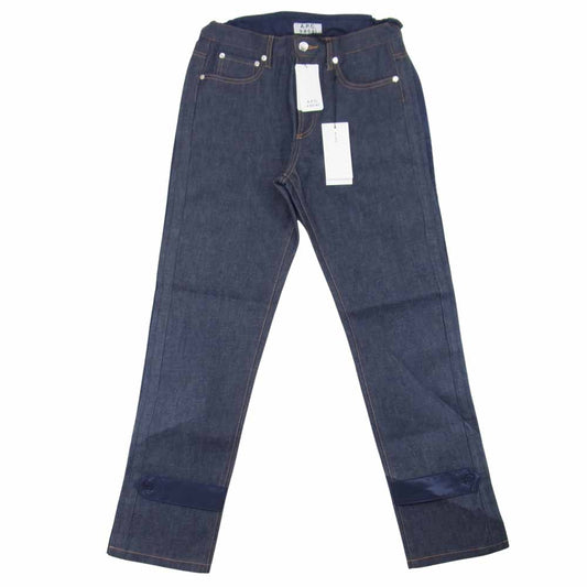 Sacai サカイ 21SS 21-0294S × アーペーセー A.P.C. PANTALON HARU ナイロン 切替 ストレート デニムパンツ ネイビー系 XS【新古品】【未使用】【中古】