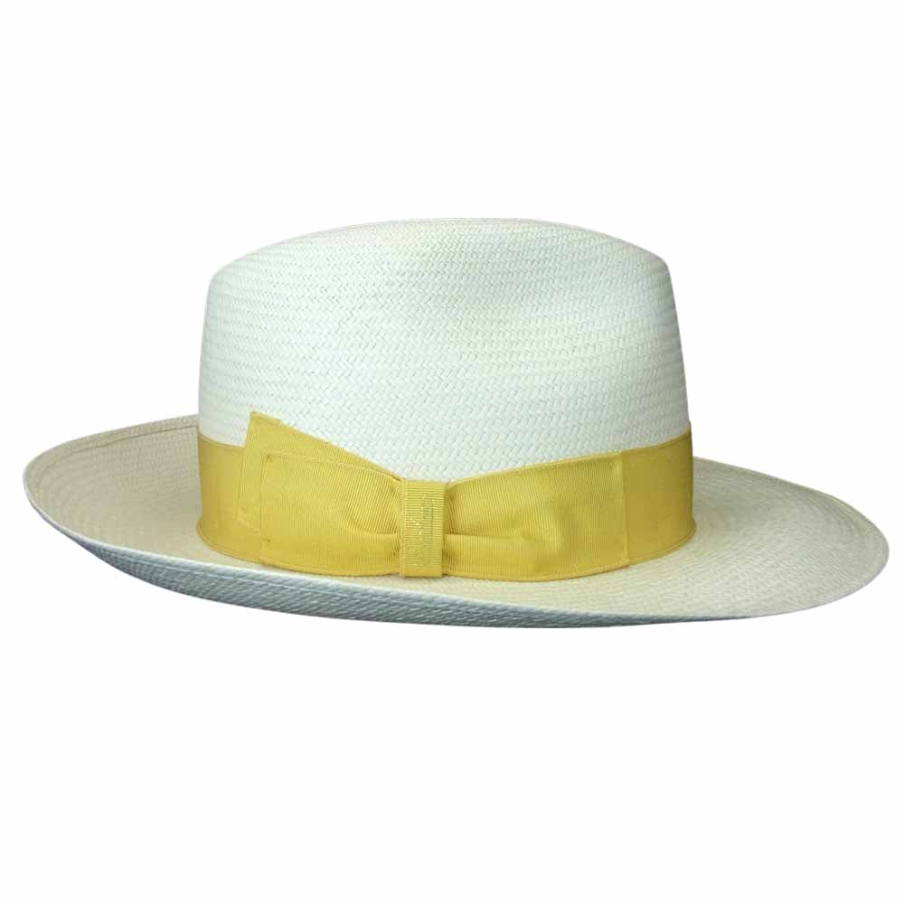 ボルサリーノ イタリア製 ストロー ハット  オフホワイト系 M【新古品】【未使用】【中古】
