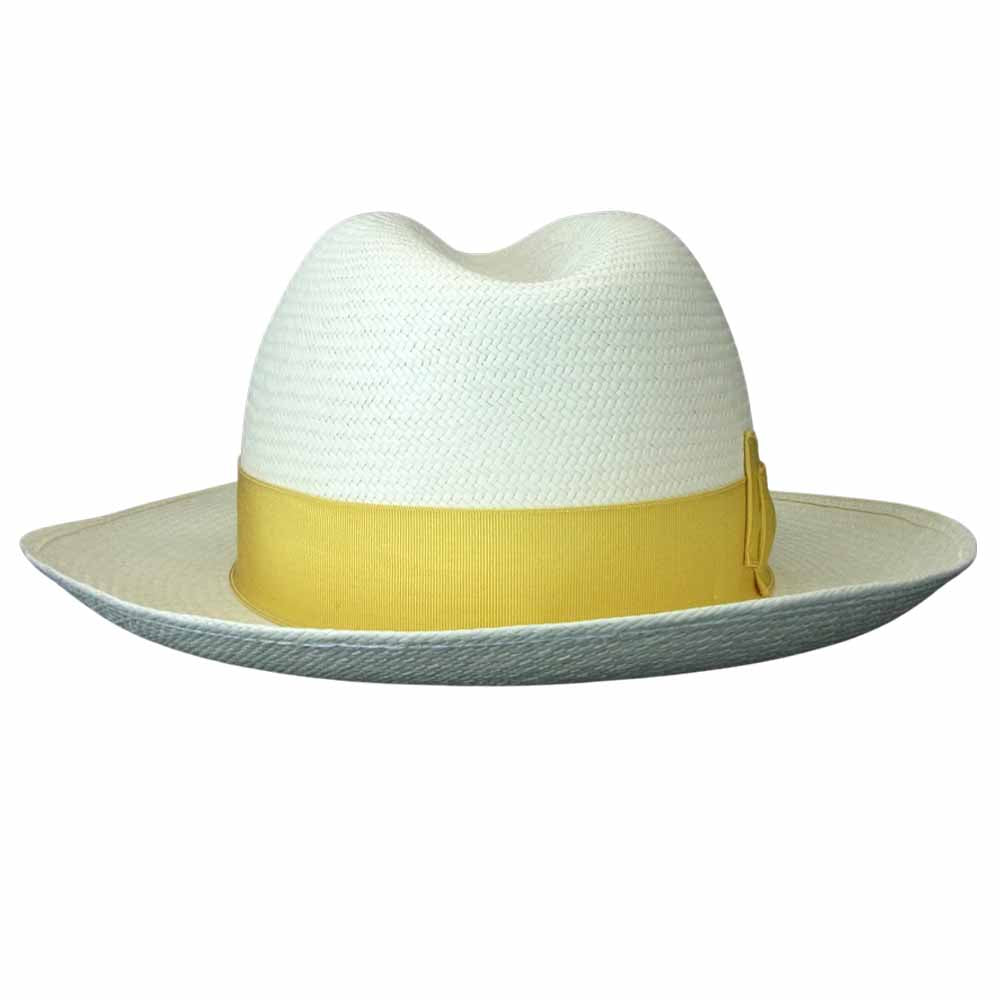 ボルサリーノ イタリア製 ストロー ハット  オフホワイト系 M【新古品】【未使用】【中古】
