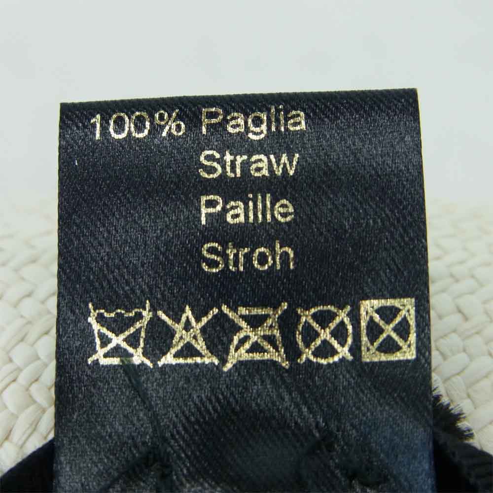 ボルサリーノ イタリア製 ストロー ハット  オフホワイト系 M【新古品】【未使用】【中古】