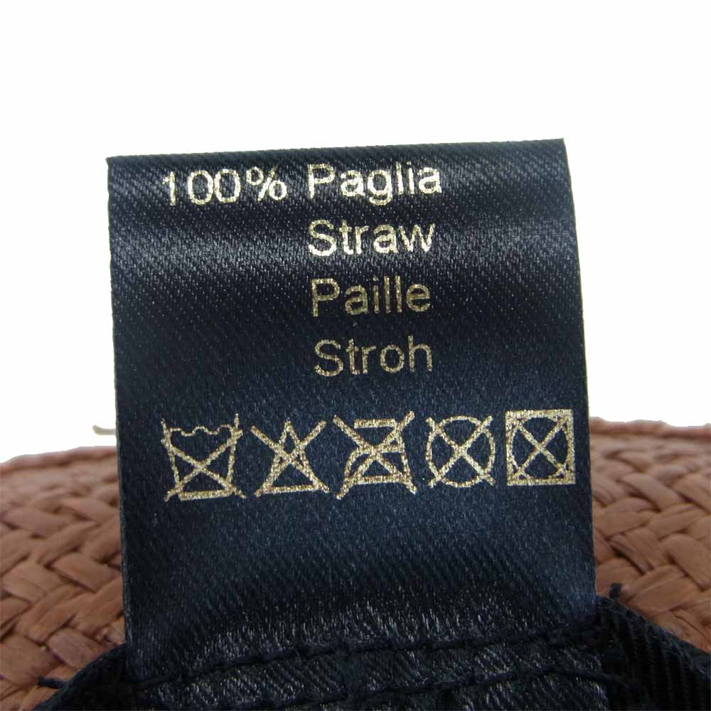 ボルサリーノ イタリア製 ストロー ハット  ブラウン系 59【新古品】【未使用】【中古】