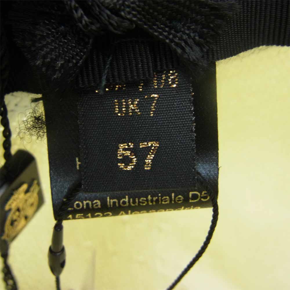 ボルサリーノ イタリア製 ペーパー ブレード ハット オフホワイト系 57【新古品】【未使用】【中古】