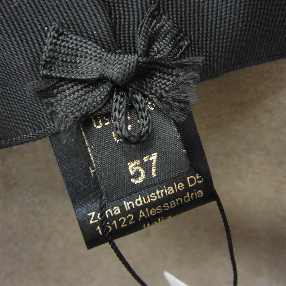 ボルサリーノ イタリア製 50g 中折れ ハット ベージュ ベージュ系 57【新古品】【未使用】【中古】