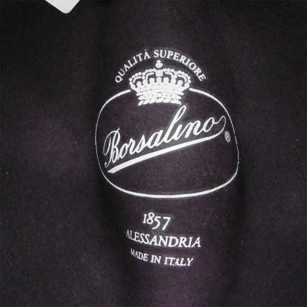 ボルサリーノ イタリア製 50g 中折れ ハット ボルドー  ワインレッド系 56【新古品】【未使用】【中古】