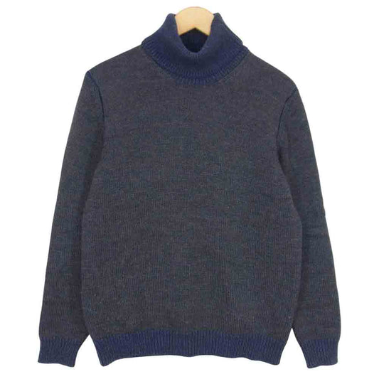 ROBERTO COLLINA ロベルトコリーナ イタリア製 メリノウール タートルネック ニット ネイビー ネイビー系 48【中古】