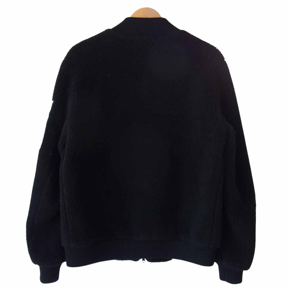 ソレシティ イタリア製 キャメル×シルク ボア フリース ボンバージャケット ブラック系 46【美品】【中古】