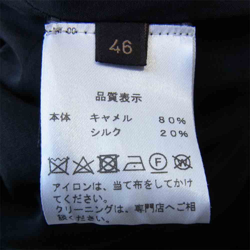 ソレシティ イタリア製 キャメル×シルク ボア フリース ボンバージャケット ブラック系 46【美品】【中古】