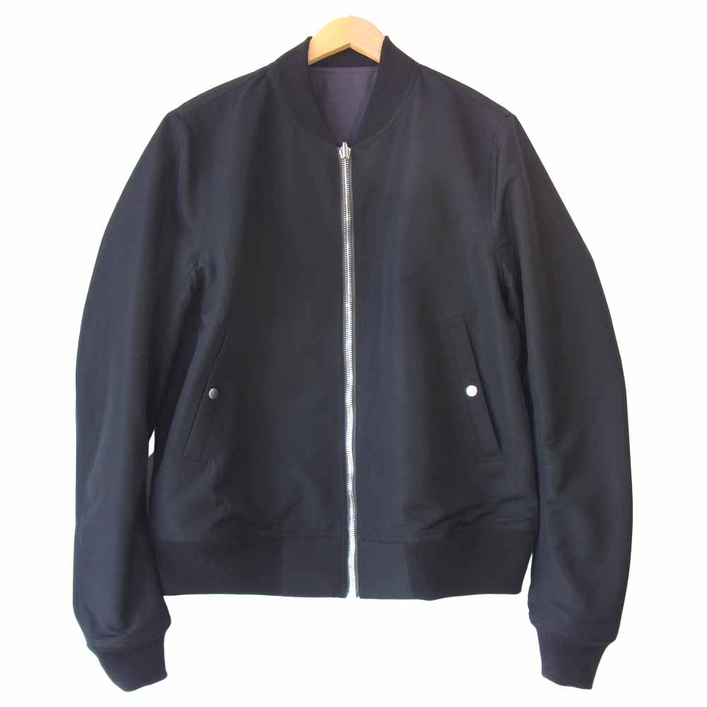 Rick Owens リックオウエンス 21SS RU21S6786-TS REVERSIBLE CROPPED FLIGHT BOMBER リバーシブル ボンバージャケット 黒×紺 42【美品】【中古】