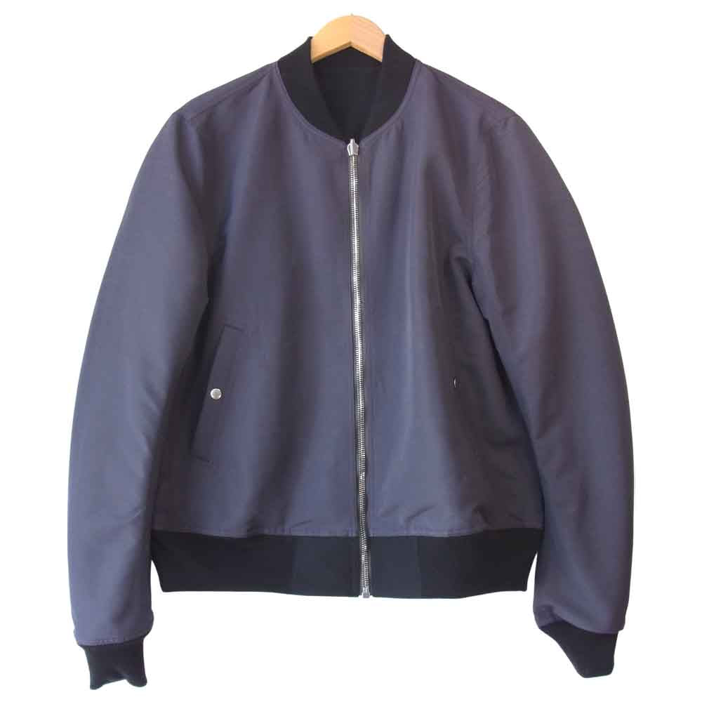 Rick Owens リックオウエンス 21SS RU21S6786-TS REVERSIBLE CROPPED FLIGHT BOMBER リバーシブル ボンバージャケット 黒×紺 42【美品】【中古】