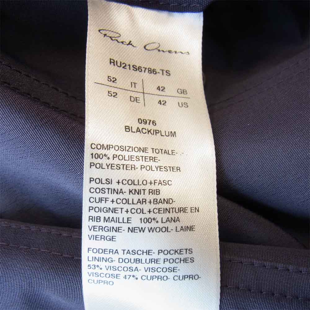 Rick Owens リックオウエンス 21SS RU21S6786-TS REVERSIBLE CROPPED FLIGHT BOMBER リバーシブル ボンバージャケット 黒×紺 42【美品】【中古】