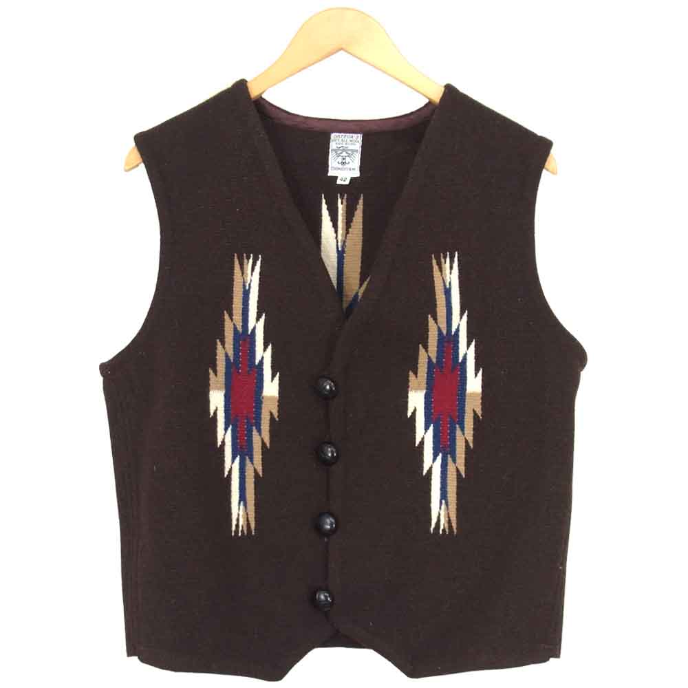 ORTEGA オルテガ CHIMAYO N.M. チマヨ ネイティブ ウール ベスト ブラウン系 42【美品】【中古】