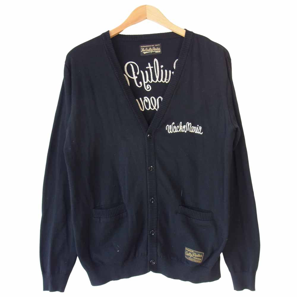 WACKO MARIA ワコマリア 16SS-KNT-04 guilty parties チェーン刺繍 カーディガン ブラック系 L【中古】