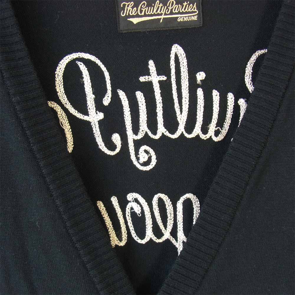 WACKO MARIA ワコマリア 16SS-KNT-04 guilty parties チェーン刺繍 カーディガン ブラック系 L【中古】