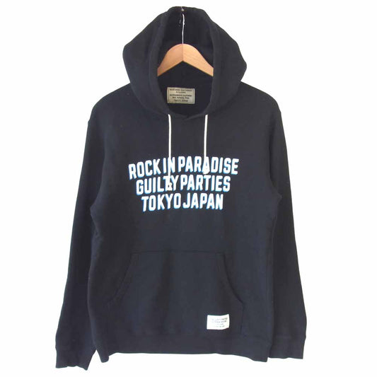 WACKO MARIA ワコマリア プリント スウェット プルオーバー パーカー ブラック系 L【中古】