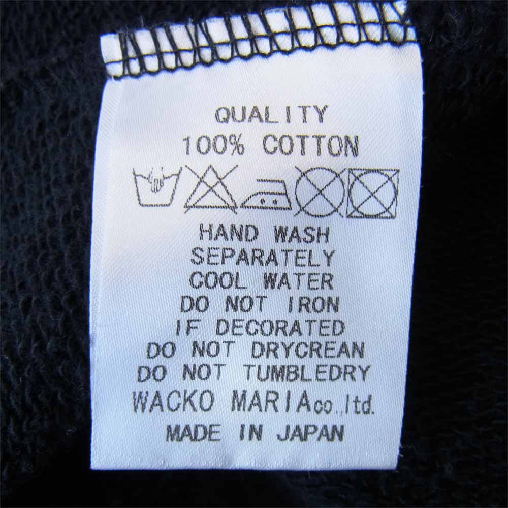WACKO MARIA ワコマリア プリント スウェット プルオーバー パーカー ブラック系 L【中古】