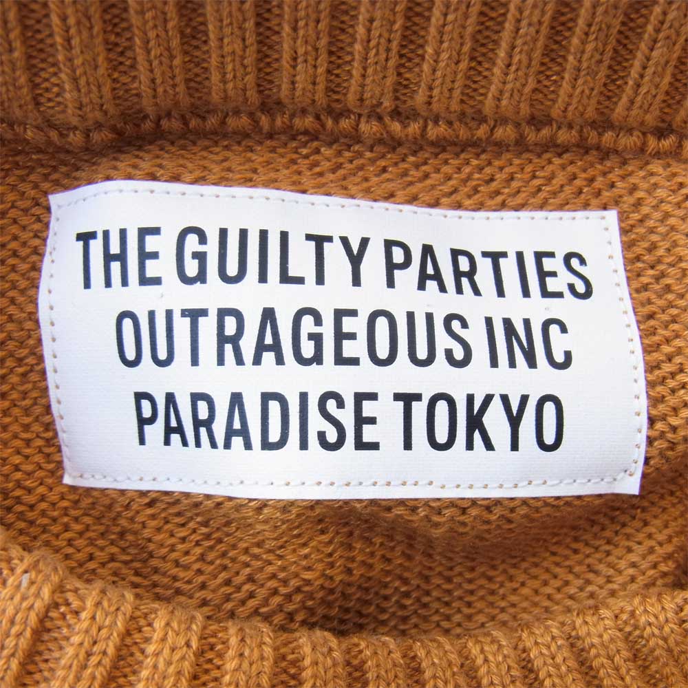 WACKO MARIA ワコマリア CLASSIC CREW NECK SWEATER クラシック クルーネック セーター マスタード L【中古】