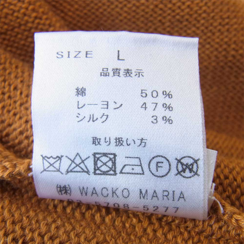 WACKO MARIA ワコマリア CLASSIC CREW NECK SWEATER クラシック クルーネック セーター マスタード L【中古】