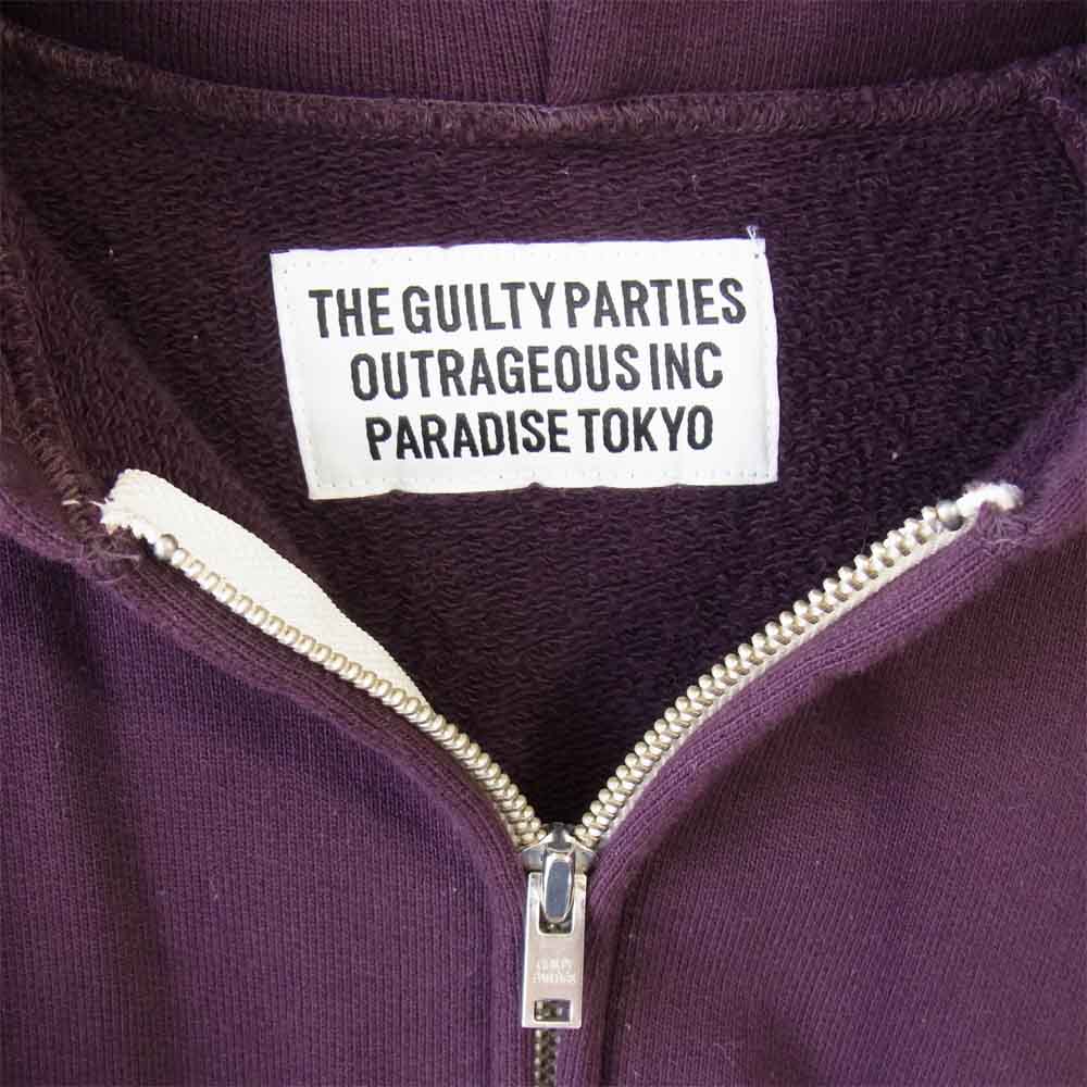 WACKO MARIA ワコマリア HEAVY WEIGHT ZIP HOODED SWEAT SHIRTヘビーウェイト フルジップ パーカー パープル系 L【中古】