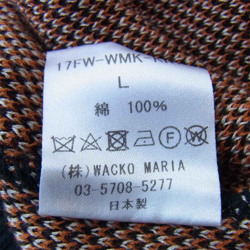 WACKO MARIA ワコマリア 17SS 17FW-WMK-KN14 ATOMIC SPIDER JACQUARD アトミック スパイダー ジャガード ニット ブラック系 L【中古】