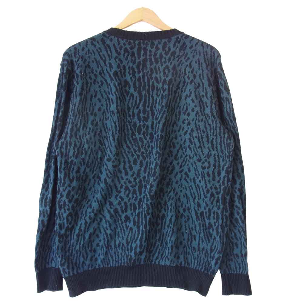 WACKO MARIA ワコマリア 18SS 18SS-WMK-KN08 LEOPARD レオパード コットン ニット 黒×緑 L【中古】