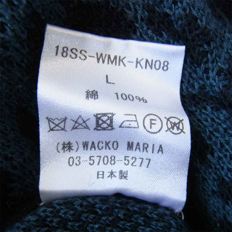 WACKO MARIA ワコマリア 18SS 18SS-WMK-KN08 LEOPARD レオパード コットン ニット 黒×緑 L【中古】