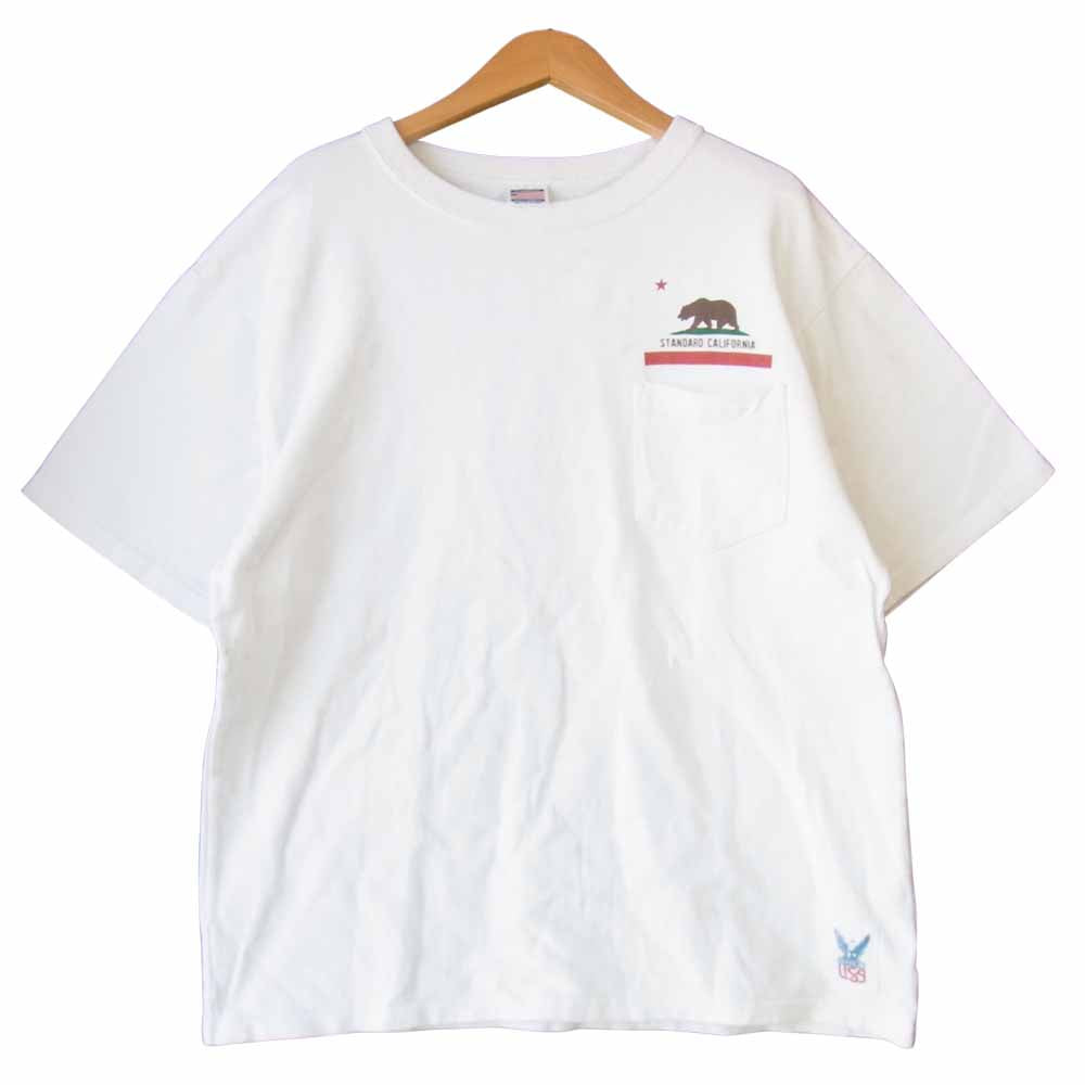 STANDARD CALIFORNIA スタンダードカリフォルニア USA製 ヘビーウェイト ポケット Tシャツ ホワイト系 M【中古】