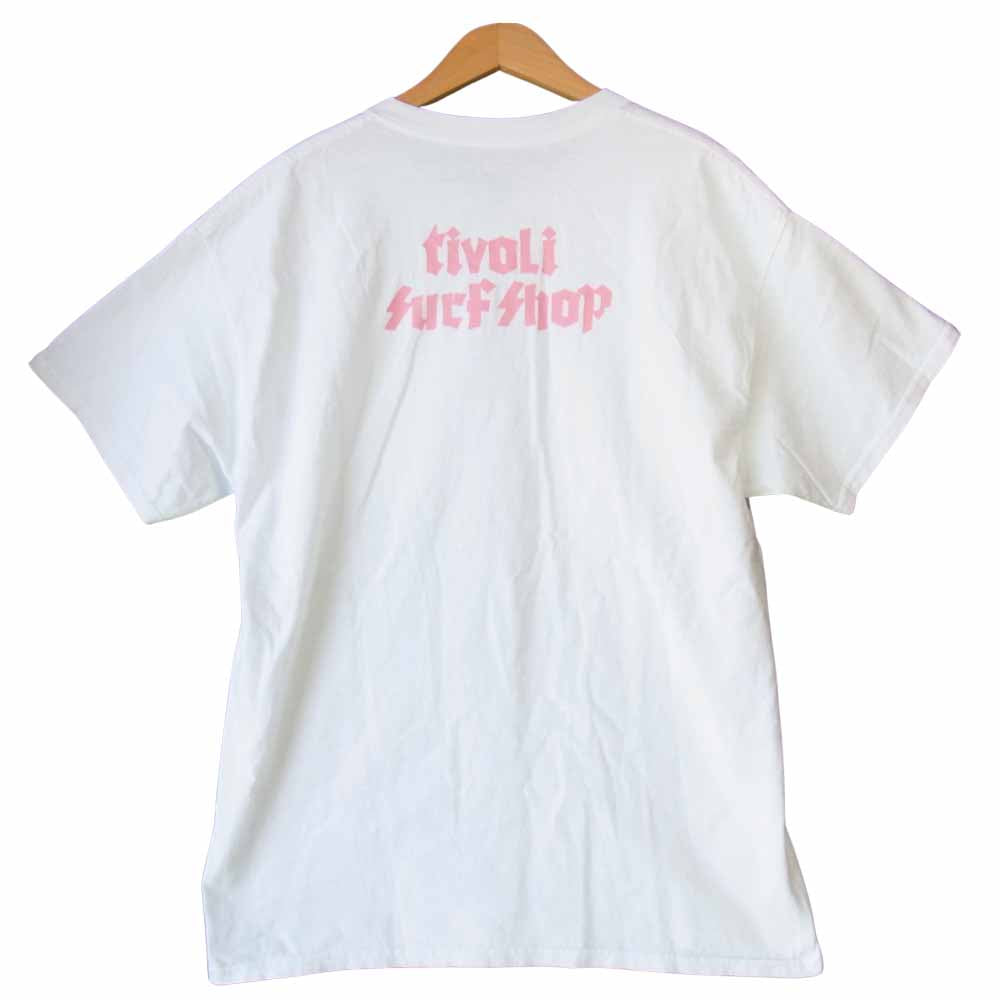 サイコム × tivoli surf shop チボリサーフショップ ロゴプリント クルーネック ポケット Tシャツ ホワイト系 L【中古】