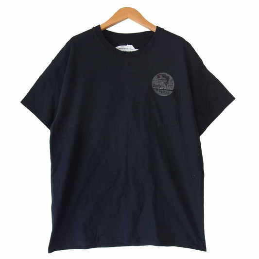 サイコム × Gary YAMAMOTO ゲーリーヤマモト ブラックバス ロゴプリント ポケット Tシャツ ブラック系 L【中古】