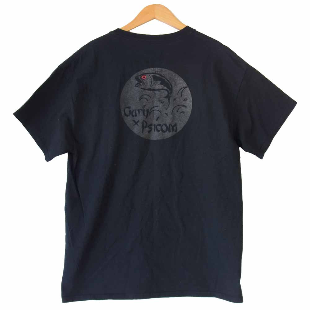 サイコム × Gary YAMAMOTO ゲーリーヤマモト ブラックバス ロゴプリント ポケット Tシャツ ブラック系 L【中古】