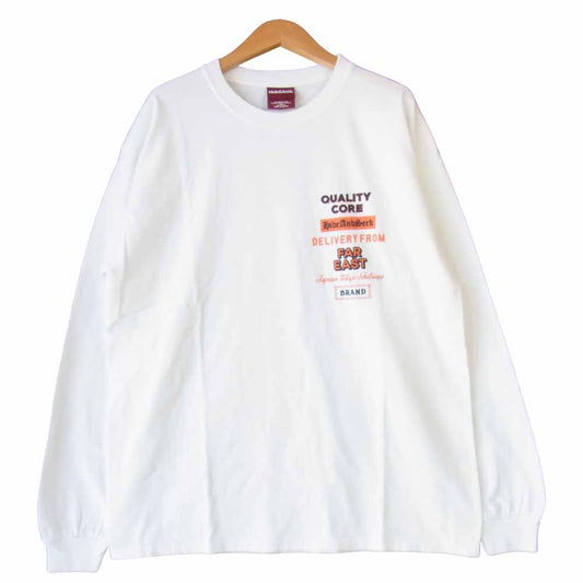 HideandSeek ハイドアンドシーク FLYER L/S TEE プリント 長袖 Tシャツ カットソー ホワイト系 L【極上美品】【中古】