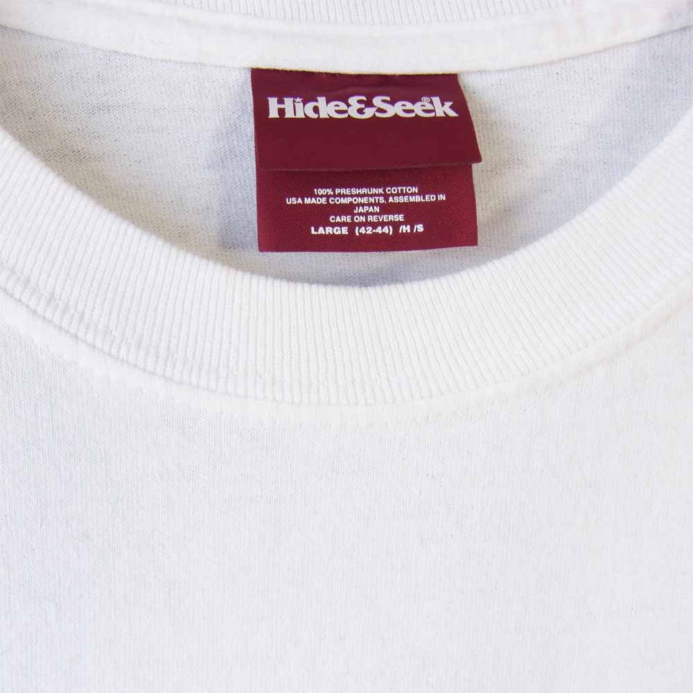 HideandSeek ハイドアンドシーク FLYER L/S TEE プリント 長袖 Tシャツ カットソー ホワイト系 L【極上美品】【中古】