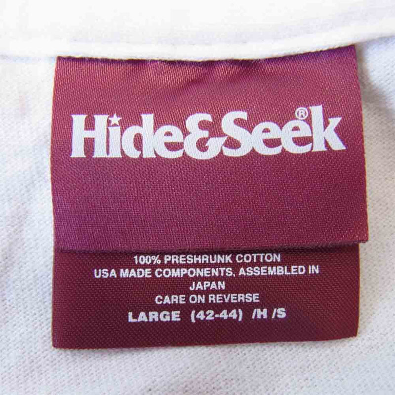 HideandSeek ハイドアンドシーク FLYER L/S TEE プリント 長袖 Tシャツ カットソー ホワイト系 L【極上美品】【中古】