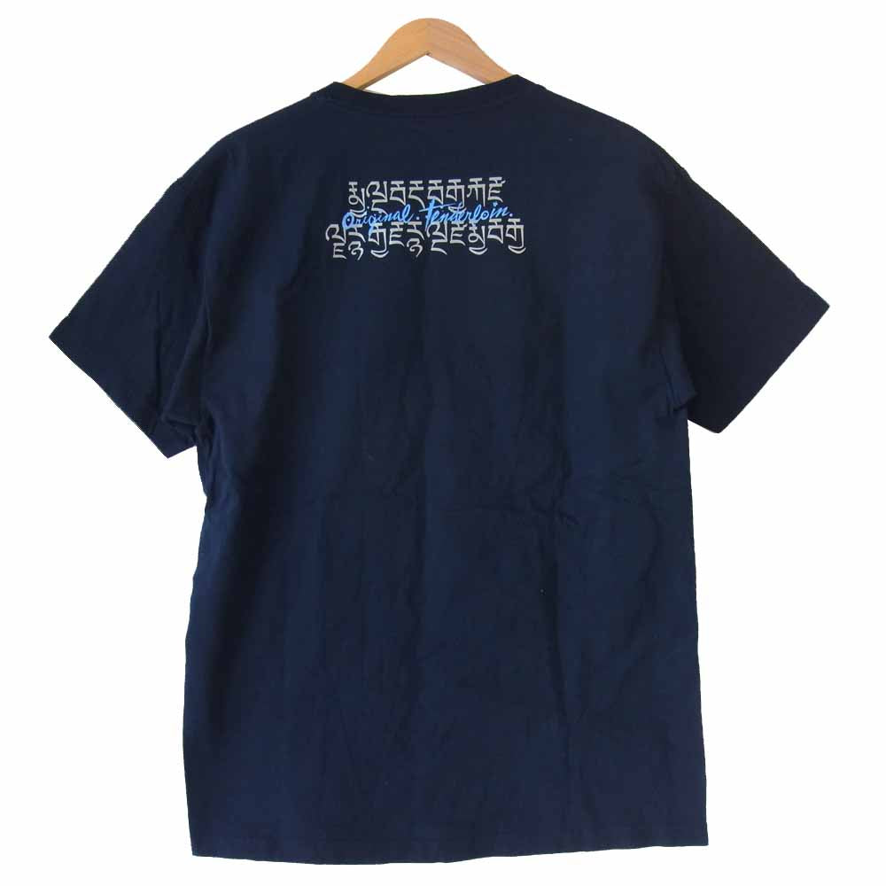 TENDERLOIN テンダーロイン T-TEE F.T.S チベタン スカル プリント Tシャツ ネイビー系 L【中古】