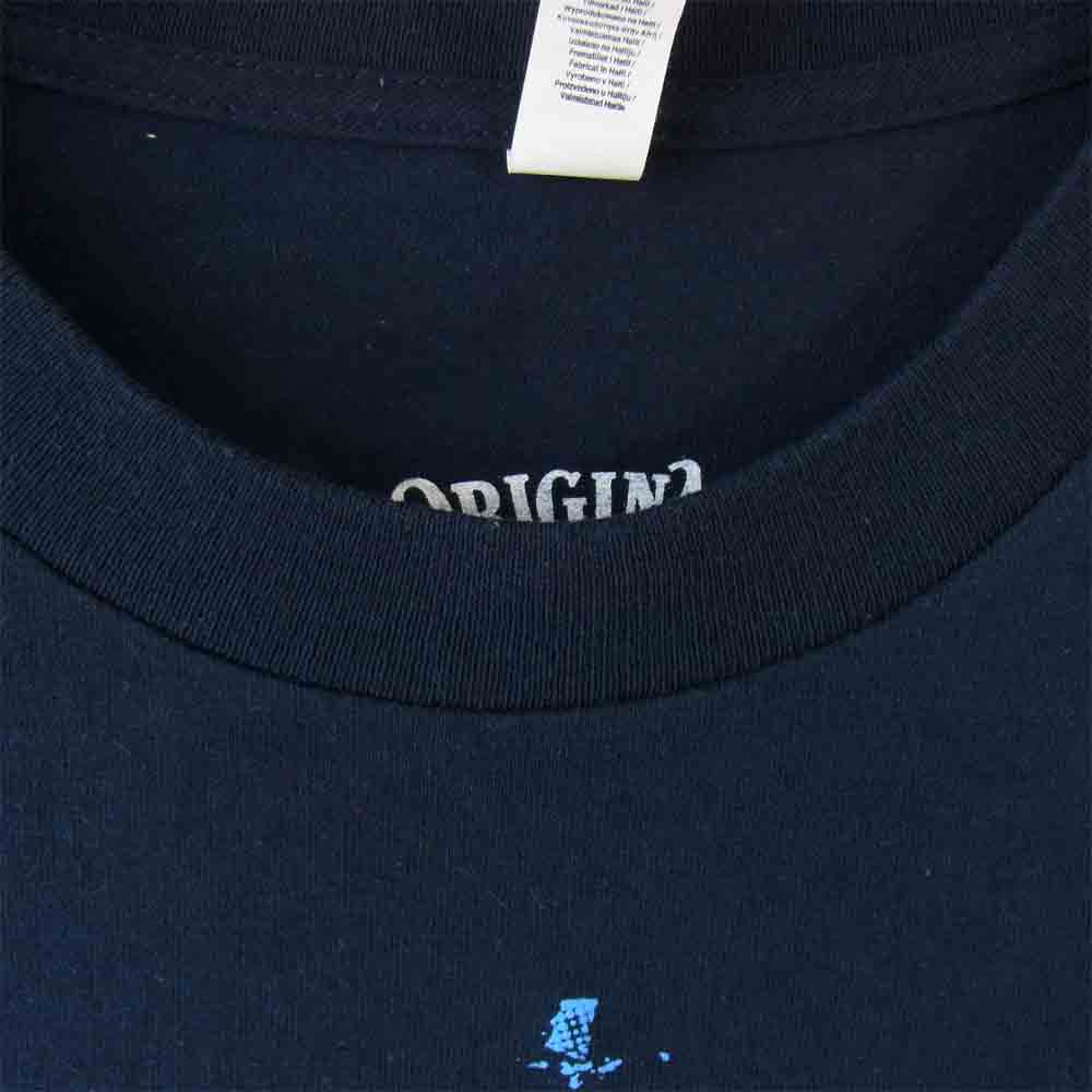 TENDERLOIN テンダーロイン T-TEE F.T.S チベタン スカル プリント Tシャツ ネイビー系 L【中古】