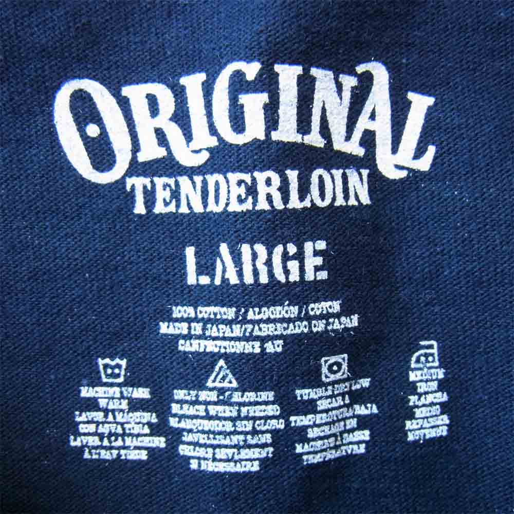 TENDERLOIN テンダーロイン T-TEE F.T.S チベタン スカル プリント Tシャツ ネイビー系 L【中古】