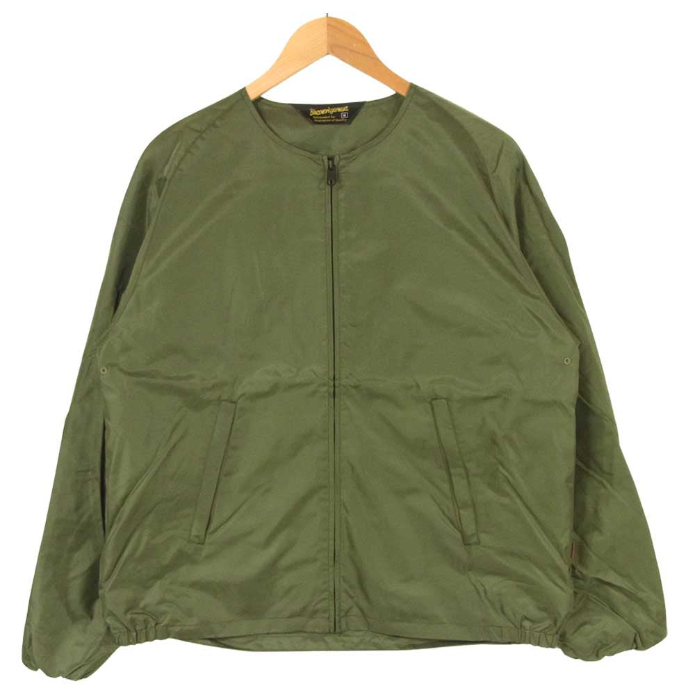 ブルコ OL-045-021 Crew Neck Jacket クルーネック ノーカラー ジャケット 中国製 カーキ系 M【美品】【中古】