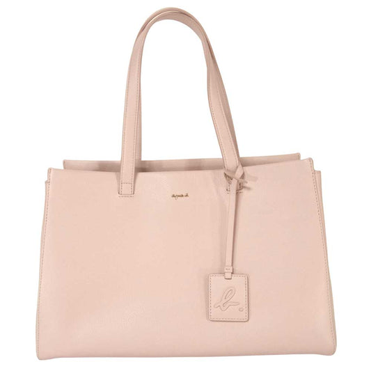 agnes b. アニエスベー VOYAGE ボヤージュ ポーチ付き トート ハンド バック 牛床革 ベトナム製 ピンク系【中古】