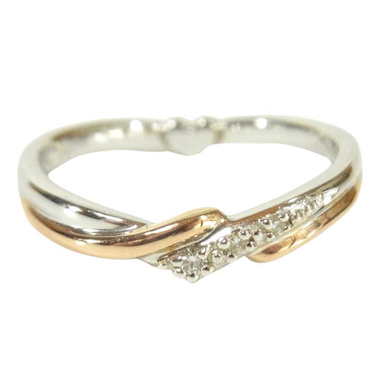 スタージュエリー 2JR0396 DIA Heart PR K10 ピンキー リング ダイヤモンド シルバー系 6号【中古】